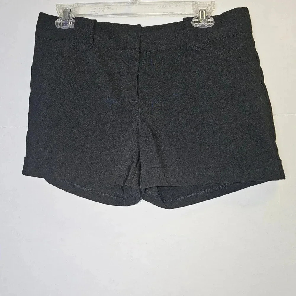 Grass Collections womens black cuffed shorts